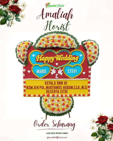 Papan Bunga Pernikahan Simpen Kaler